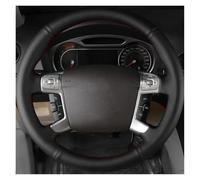 Car Steering Wheel Cover Car Steering Wheel Braid Cover Breathable Genuine Leather For Mondeo For Mk4 2007-2012 For S-Max 2008(Green Thread)