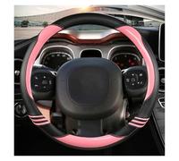 Car Steering Wheel Cover Car Steering Wheel Cover Carbon Fiber +Leather For Fiat For Panda 2013 2015 2017 2019 2020 2021 2022 Auto Accessories(PINK O)