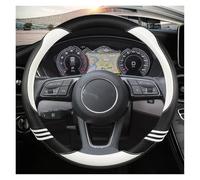 Car Steering Wheel Cover Carbon Fiber Leather Car Steering Wheel Cover 38cm For A1 A3 A4 A5 A6 A7 A8 Q2 Q3 Q5 Q7 Q8 S4 S3 S5 S6 S8(WHITE O)