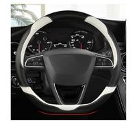 Car Steering Wheel Cover Carbon Fiber+Leather Car Steering Wheel Cover Non-Slip 38cm For Seat For Tarraco For Arona For Ateca For Ibiza(WHITE D)