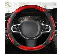 Car Steering Wheel Cover Carbon Fiber Leather Car Steering Wheel Cover Non-slip for Volvo S90 S80 S60 S40 Auto interior Accessories(Black Red 4pcs)