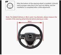 Car Steering Wheel Cover Carbon Fiber Non-slip Cute Auto Interior For Hyundai I20 I30 I35 IX20 IX35 For Solaris wheel hubs(Rosso)