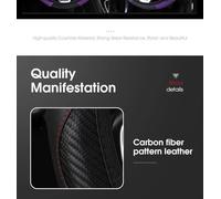 Car Steering Wheel Cover Carbon Fiber PU Leather Non-slip Cute Auto Accessories Interior For Suzuki For Vitara Mg Zs wheel hubs(Black- red10)