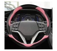 Car Steering Wheel Cover Carbon Fibre Leather Car Steering Wheel Cover Non-Slip 38cm 15" For Hyundai For Tucson 3 2015 2016 2017 2018 2019(PINK)