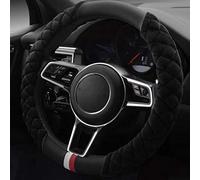 Car Steering Wheel Cover Case Winter Warm Plush Soft Plush Set Goods Auto Protector Universal Fur Wheel Car Interior Accessories Black
