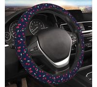 Car Steering Wheel Cover Cherry Red Polka Dot Bow Pattern 38cm Universal