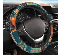 Car Steering Wheel Cover Colorful Squares for Fish Car Elastic Stretch Steering Wheel Cover Universal 15 Inch Non-Slip Auto Steering Wheel Protector For Car SUV Van Sedan Truck