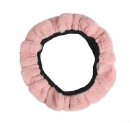 Car Steering Wheel Cover, Cozy Pink Plush Steering Wheel Cover Soft Plush Non-Slip Warm Touch 14.5-15 Inch, For Car Decor (Pink)