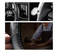 Car Steering Wheel Cover Customized DIY Black Faux Leather Car Accessories Steering Wheel Cover For Mazda 3 For Axela 6 For Atenza 2 CX-3 CX3 CX-5 CX5 Anti-slip Protector(Yellow)