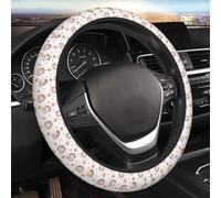 Car Steering Wheel Cover,Cute Cartoon Hedgehog with Flowers Anti Slip Steering Wheel Protector Universal 15 Inch Auto Interior Decor for Women Men