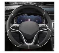 Car Steering Wheel Cover D Shape Car Steering Wheel Cover For VW For Sharan For Passat For Caddy For Touran For Tiguan 2015-2021(WHITE)