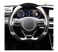 Car Steering Wheel Cover D Shape Car Stering Wheel Cover 38CM For Kia For Stinger For Soul 2018-2024 For Picanto For X-line For Morning For Ceed GT Car Accessory Decoration(WHITE)