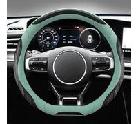 Car Steering Wheel Cover D Shape Leather Cover Accessories Interior For Kia For Stinger For Soul 2018 2019-2021 Interior Decoration(Green)