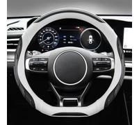 Car Steering Wheel Cover D Shape Leather Cover Accessories Interior For Kia For Stinger For Soul 2018 2019-2021 Interior Decoration(Bianco)