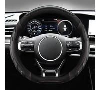 Car Steering Wheel Cover D Shape Leather Cover Accessories Interior For Kia For Stinger For Soul 2018 2019-2021 Interior Decoration(Black)