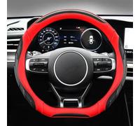Car Steering Wheel Cover D Shape Leather Cover Accessories Interior For Kia For Stinger For Soul 2018 2019-2021 Interior Decoration(Rosso)