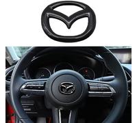 Car Steering Wheel Cover Decoration Sticker for Mazda 3 6 CX-3 CX-5 CX-9, Emblem Logo Frame Sticker, Interior Styling Modification Accessories,Black