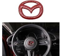 Car Steering Wheel Cover Decoration Sticker for Mazda 3 6 CX-3 CX-5 CX-9, Emblem Logo Frame Sticker, Interior Styling Modification Accessories,Red