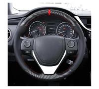 Car Steering Wheel Cover DIY Soft Black Genuine Leather Suede Car Steering Wheel Covers For Toyota For RAV4 2013-2019 For Corolla 2014-2019 Interior Accessories(Style 2)
