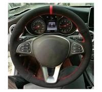 Car Steering Wheel Cover DIY Wear-Resistant Black Suede Car Steering Wheel Cover For Mercedes For Benz For Vito III W447 2015-2020 Cache Volant Voiture(Yellow)