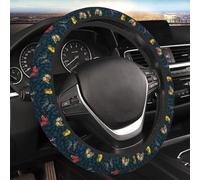 Car Steering Wheel Cover,Fast Food Pizza Tacos Pattern Anti Slip Steering Wheel Protector Universal 15 Inch Auto Interior Decor for Women Men