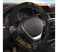 Car Steering Wheel Cover Father's Day Black Tie Car Elastic Stretch Steering Wheel Cover Universal 15 Inch Non-Slip Auto Steering Wheel Protector For Car SUV Van Sedan Truck