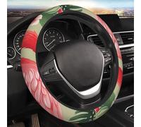Car Steering Wheel Cover Flamingo With Monstera Car Elastic Stretch Steering Wheel Cover Universal 15 Inch Non-Slip Auto Steering Wheel Protector For Car SUV Van Sedan Truck