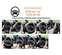 Car Steering Wheel Cover For 14.5-15 Inch 1 Stereo Leather Inset Faux Diamond Flash Blingbling With Inner Ring Steering Wheel Cover Car Accessories Steering Wheel Protector