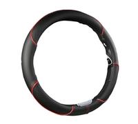 Car Steering Wheel Cover For 14 .5-15 Inch Durable Leather Cover Anti-Slip Veins DesignLeather Diamond Steering Wheel Cover Universal(Red)