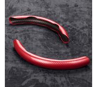 Car Steering Wheel Cover For 4 Series F32 F33 F36 G22 G23 G26, 2 Pcs Segmented Protector Non-Slip Interior Accessories Breathable Comfortable,Red