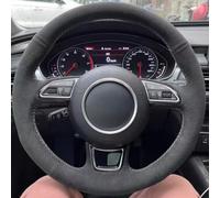Car Steering Wheel Cover For A3 8V For Sportback A4 B8 For Avant A5 A6 C7 A7 G8 A8 Braid Steering Wheel Cover Wrap Hand Sewing Anti-Slip Suede Leather Non-Slip Steering Wheel(Yellow Thread)