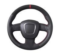 Car Steering Wheel Cover For A5 2008-2010 A3 (8P) 2008-2013 A6 (C6) A4 (B8) 2008-2010 Customized Steering Wheel Cover Suede Braid Accessories Non-Slip Steering Wheel(Yellow Thread)