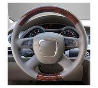 Car Steering Wheel Cover For A6 For A4 For A8 For Q3 For Q5 For Q8 4 Radian Design Customize Car Steering Wheel Cover(Gray Wood Style)