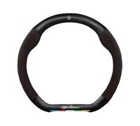 Car Steering Wheel Cover for Alfa Romeo Giulietta 2015-2020,Leather Car Steering Wheel Protective Cover Anti-slip Breathable with Car Emblem Logo Interior Accessories,Black