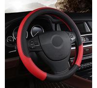 Car Steering Wheel Cover for Audi A1 A3 Sportback A4 A5 A6 Avant Allroad A7 A8 e-tron, Leather Vehicle Interior Accessories Breathable Anti Slip Protector Hand Grip Sleeve,Red