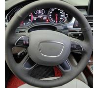 Car Steering Wheel Cover For Audi A3 A4 B8 13-18 A6 C6 05-18 Q3 12-18 Q5 Q7 2013 Auto Artificial Leather Steering Wrap wheel hubs(Bianco)