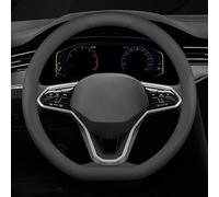 Car Steering Wheel Cover for Audi A5 S5 Cabrio 2-door 2-Türer 2010-2013, Leather Steering Wheel Cover Protector Soft Anti-slip Breathable Protector Car Accessories,Black-D Shape
