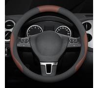 Car Steering Wheel Cover for Audi A5 S5 Cabrio 2-door 2-Türer 2010-2013, Leather Steering Wheel Cover Protector Soft Anti-slip Breathable Protector Car Accessories,Black-brown-O Shape
