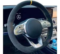 Car Steering Wheel Cover For Benz For S-Class For W222 For A-Class For W177 For C-Class For W205 Anti-Slip Black Suede Braid Car Steering Wheel Cover(Style 3)