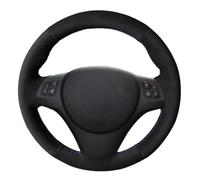 Car Steering Wheel Cover For BMW 3 Series E91 320i 325i 330i 335i For M3 E90 E92 E93 Steering Wheel Cover Hand-stitched Soft Black Suede Steering Wheel Protector(Red Blue Thread)
