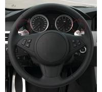 Car Steering Wheel Cover For BMW E60 E63 E64 For Cabrio For M6 2005 2006 2007 2008 2009 2010 Steering Wheel Cover Soft Black Artificial Leather Non-Slip Steering Wheel(Red thread)