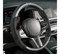 Car Steering Wheel Cover For BMW G30 G02 X5 F40 F41 G82 For M4 Soft Suede Hand Stitched Non-slip Car Steering Wheel Cover Interior Accessories Non-Slip Steering Wheel(Red light blue Blu)