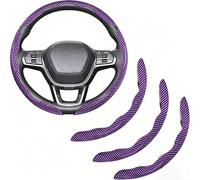 Car Steering Wheel Cover for BMW iX3 G08 NA5, Universal Segmented Snap-on Protector Non Slip Sweatproof Auto Decor Wrap Protector,H