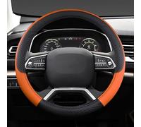 Car Steering Wheel Cover For BMW X7 Concept 2017 2018 2019 2020 2021 2022-2025+, Anti slip Breathable Soft Leather Steering Wheel Cover Universal Car Accessories,A O-shape-D Black Orange