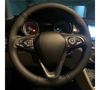 Car Steering Wheel Cover For Buick For Envision 2014 2015 2016 2017 Black Steering Wheel Cover Microfiber Leather Interior Accessories Steering Wheel Protector(White Thread)