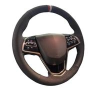Car Steering Wheel Cover For Cadillac ATS ATS-L 2013 2014 2015 2016 2017 2018 2019 Braid Steering Wheel Cover Wrap Hand Sewing Anti-Slip Suede Leather Steering Wheel Protector(Yellow Thread)