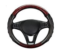 Car Steering Wheel Cover For Car Bus Truck 36cm 38cm 40cm 42cm 45cm 47cm 50cm Pu Leather New Faux Peach Wood Black/Red Large Size Steering Wheel Cover(40CM)