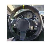 Car Steering Wheel Cover For Cayenne For Panamera DIY Auto Accessories Car Steering Wheel Cover Suede Synthetic material Steering Wheel Protector(Green Thread)