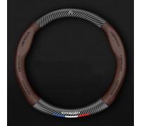 Car Steering Wheel Cover for Citroen C4 II Picasso 2013-2018, Leather Steering Wheel Protector Cover Car Accessory Sports Style Wheel Cover,Brown-Type O
