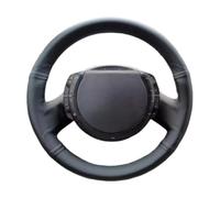 Car Steering Wheel Cover For Citroen For Triumph For C4 For C-quatre Braid Steering Wheel Cover Wrap Hand Sewing Microfiber Leather Black Steering Wheel Protector(Red thread)